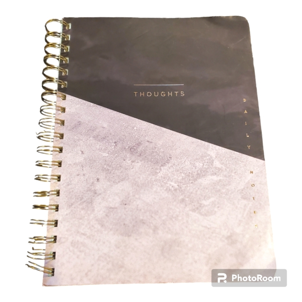 Fringe Studio Spiral Black Marble Split Text Workbook Notebook Journal Notepad